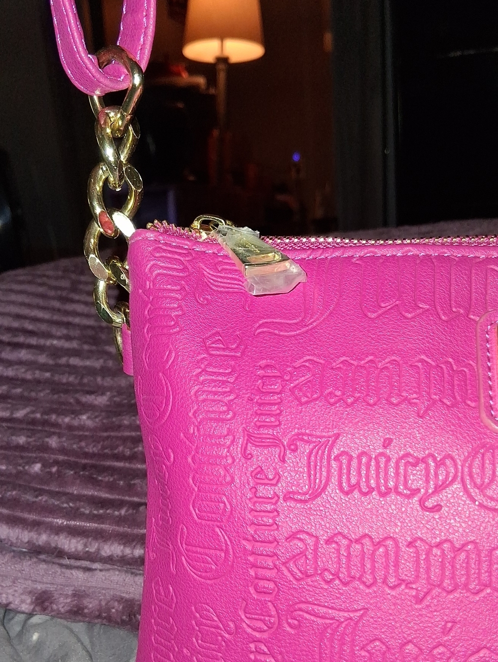 Juicy Couture Hot Pink Embossed Crossbody Bag - Picture 3 of 7